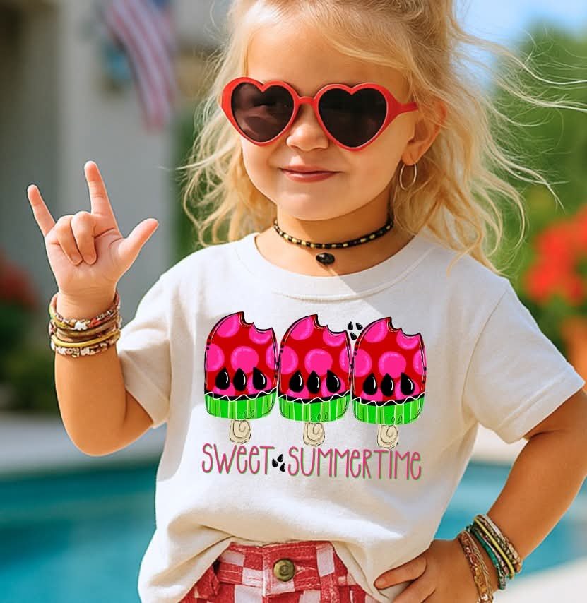 Sweet summertime watermelon popsicles (S&G) DTF Transfer