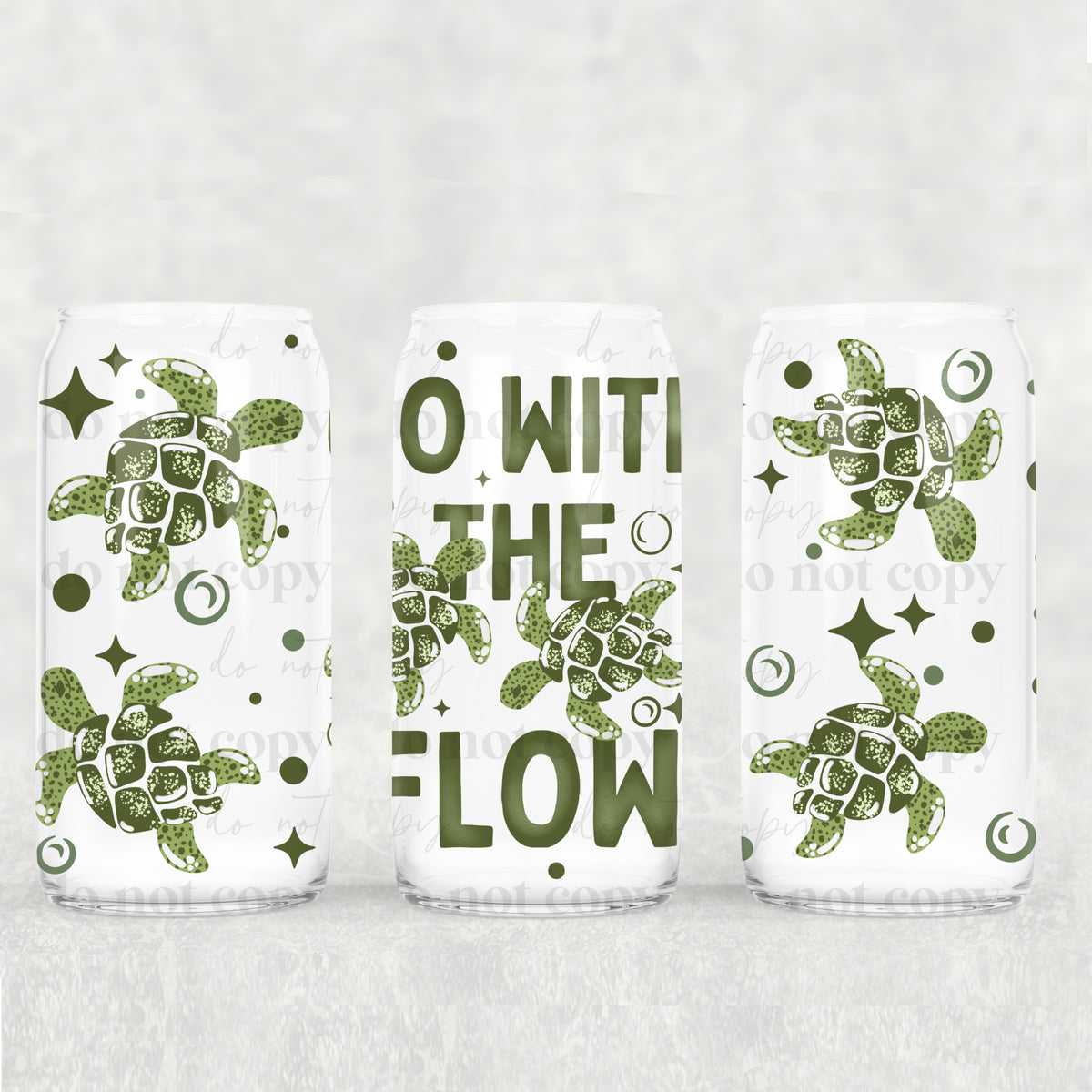 Go with the flow turtles (CSC) UV DTF WRAP