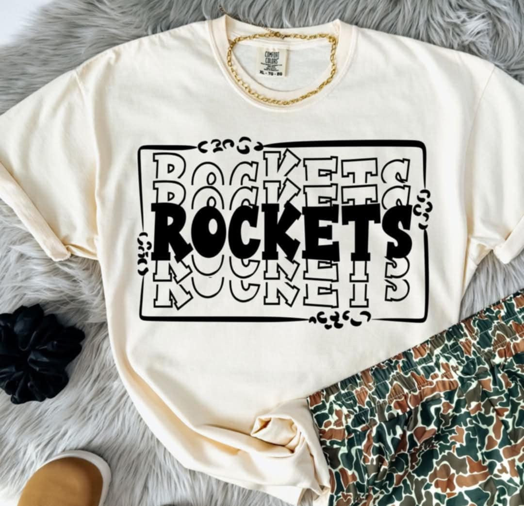 Rockets stacked with frame (S&G) 98128 DTF transfer