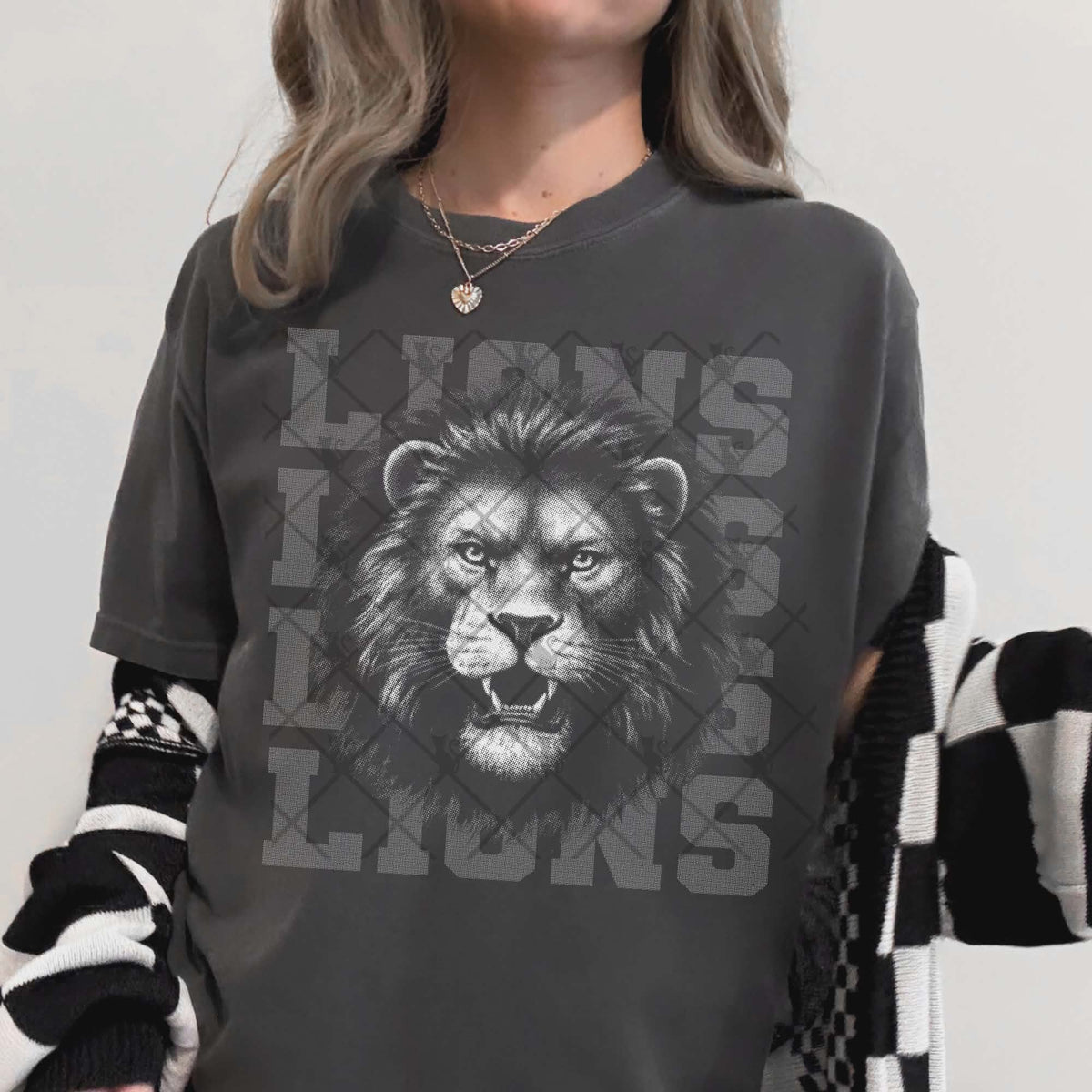 Lions gray mascot (TTD) DTF transfer