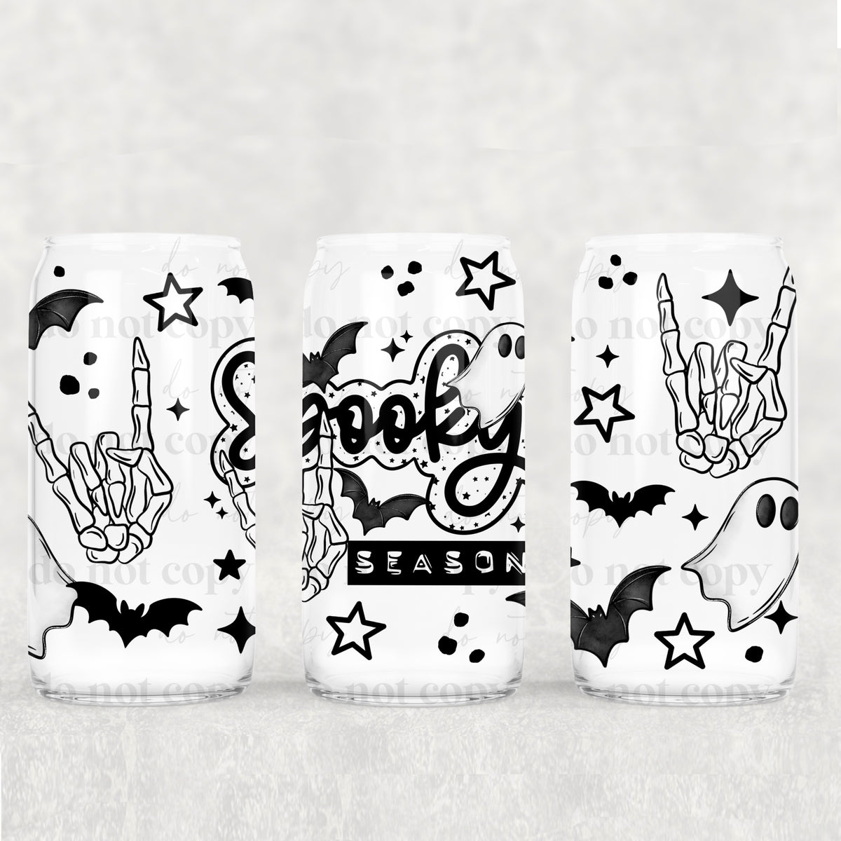Spooky season skellie hand (CSC) UV DTF WRAP