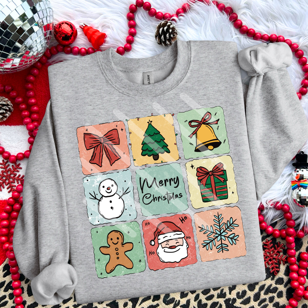 Merry Christmas with simple stamps 113173 DTF transfer