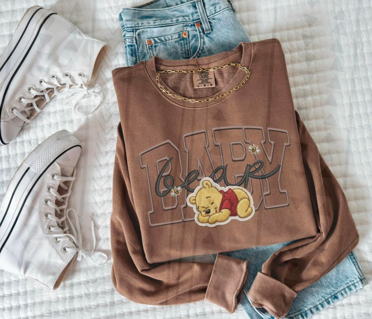 Baby Bear faux embroidery TGG DTF transfer