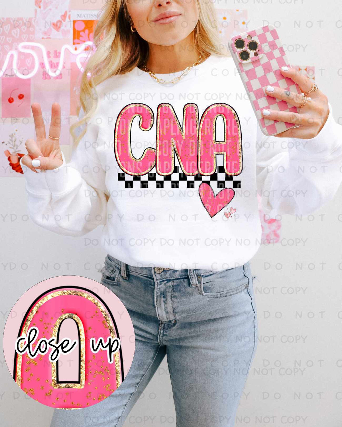 CNA pink and gold (ECHT) 84826 DTF transfer