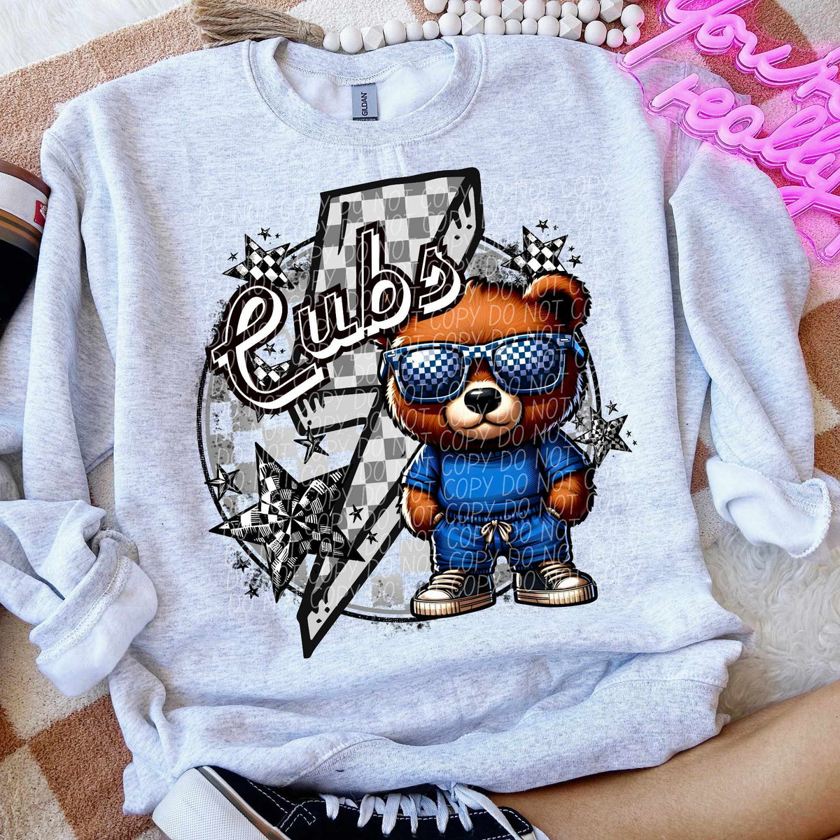 Cubs blue shirt lightning bolt (CITY) 52493 DTF transfer