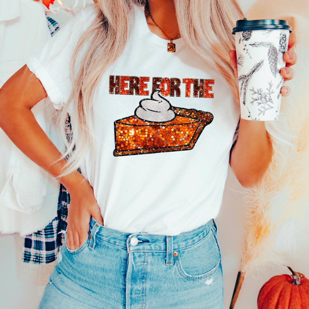 Here for the Pie faux sequins 111828 DTF transfer