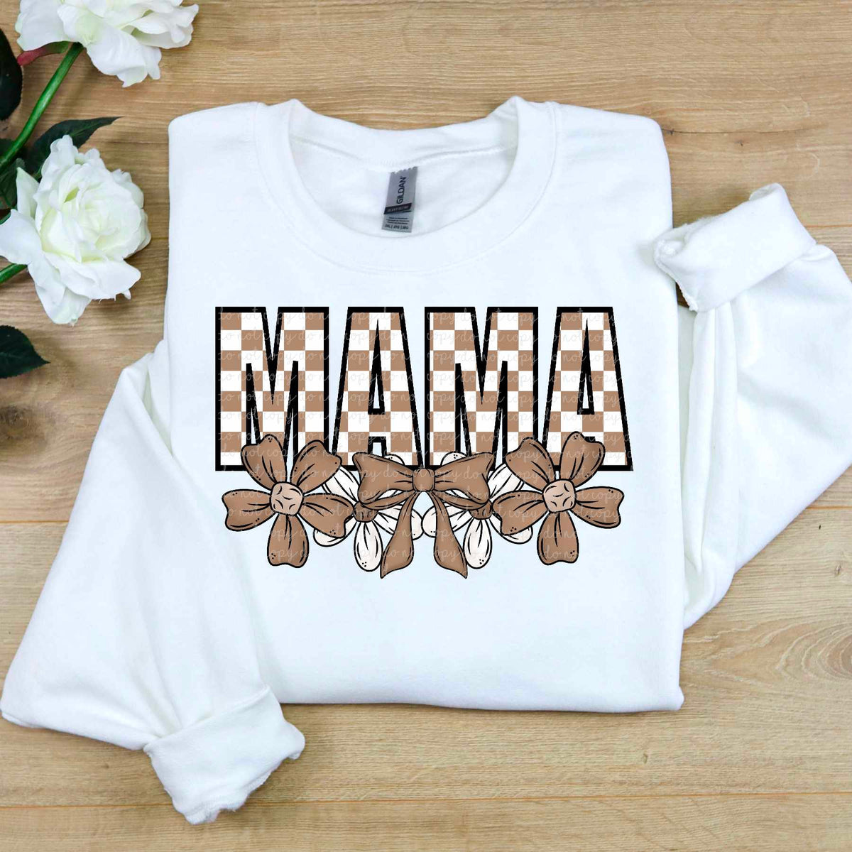 Mama brown checkered (CMLD) 84747 DTF transfer
