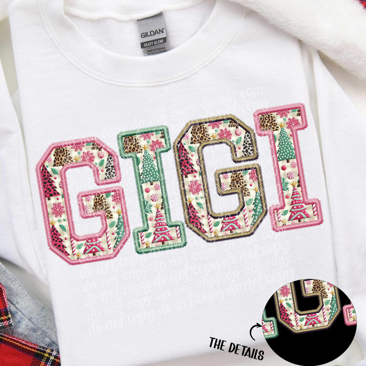 Gigi Christmas tree filled embroidery (TTD) 67039 DTF transfer
