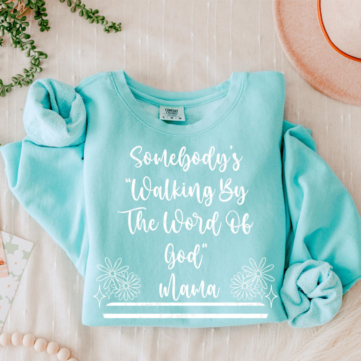 Somebody’s “walking by the word of god” mama WHITE (VIRGO) 90724 DTF transfer