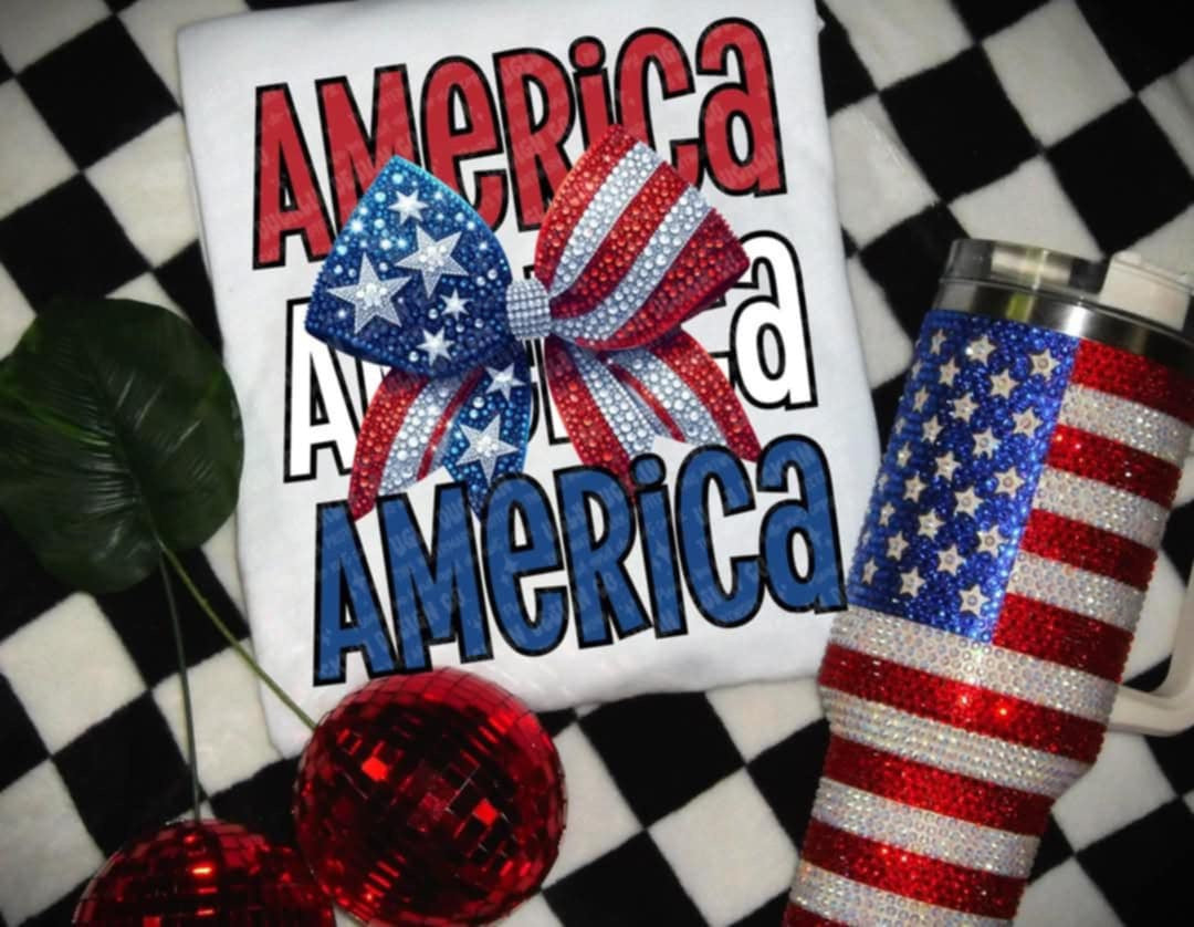 America stacked bow (UD) 99556 DTF transfer