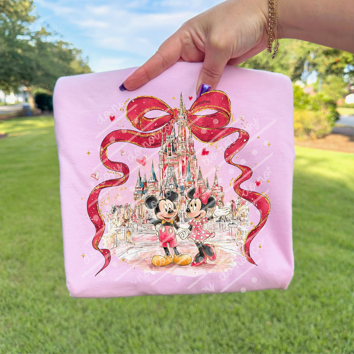 Mouse Castle red bow sunday special DTF transfer