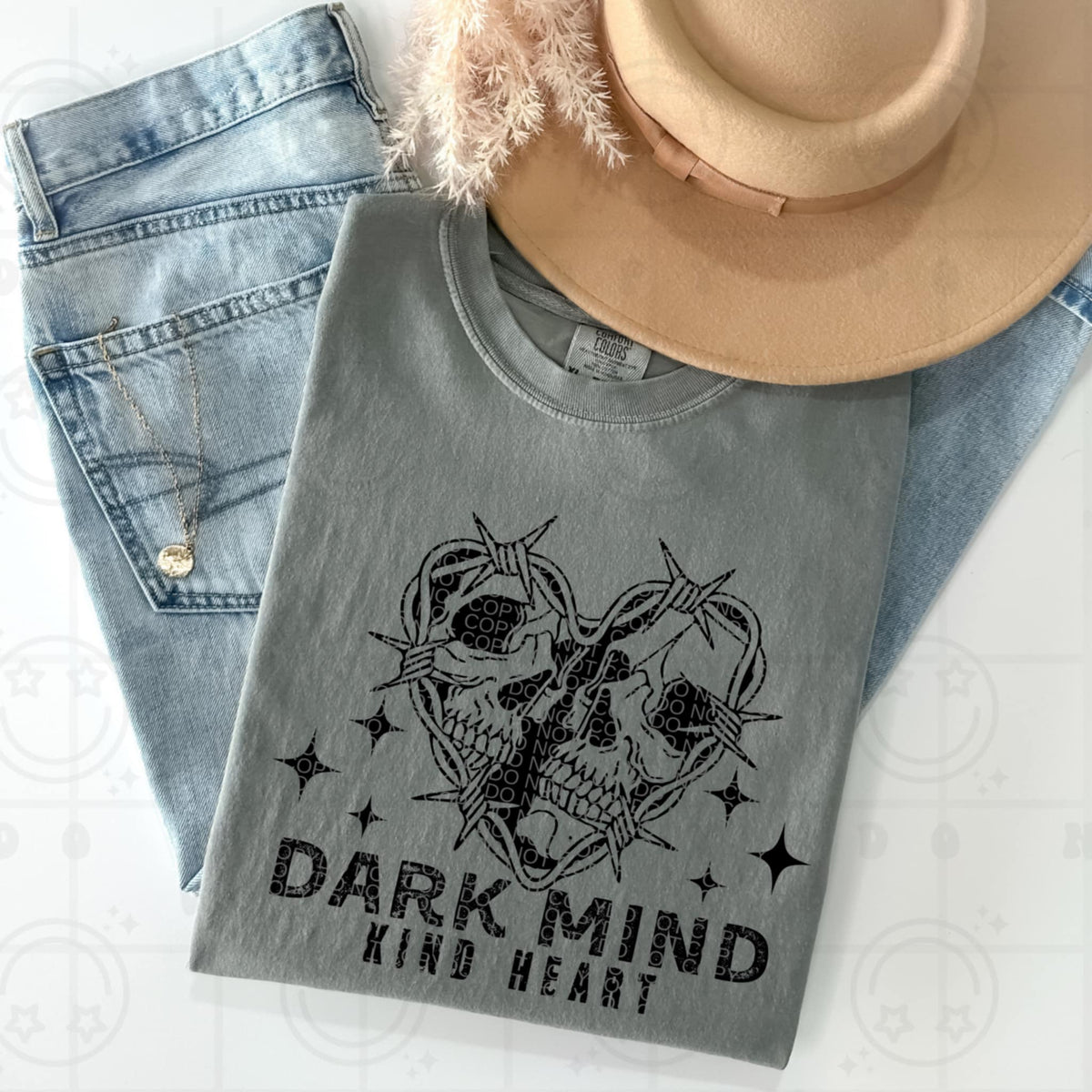 Dark mind kind heart (HW) 94169 DTF transfer