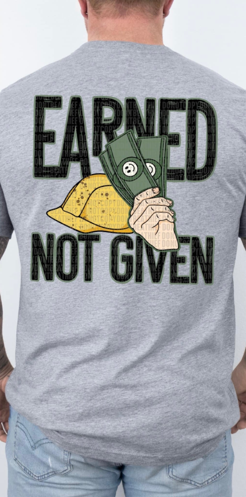 Earned not given light (SDD) 94379 DTF transfer