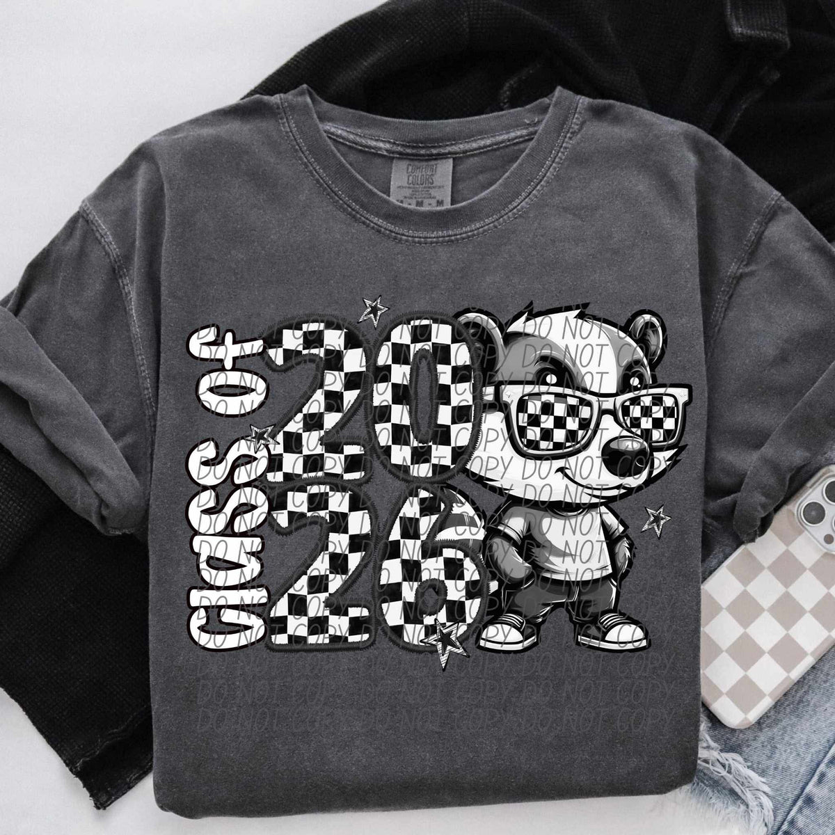 Class of 2026 checkered Badgers city DTF transfer