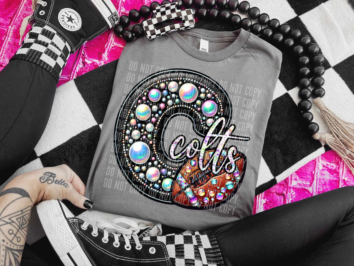 C colts leather rhinestone (caplinger) 52972 DTF transfer