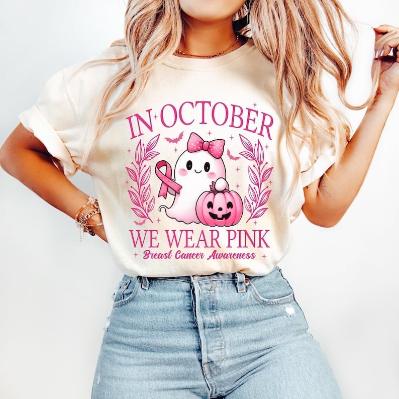 In October we wear pink ghost 58220 DTF transfer