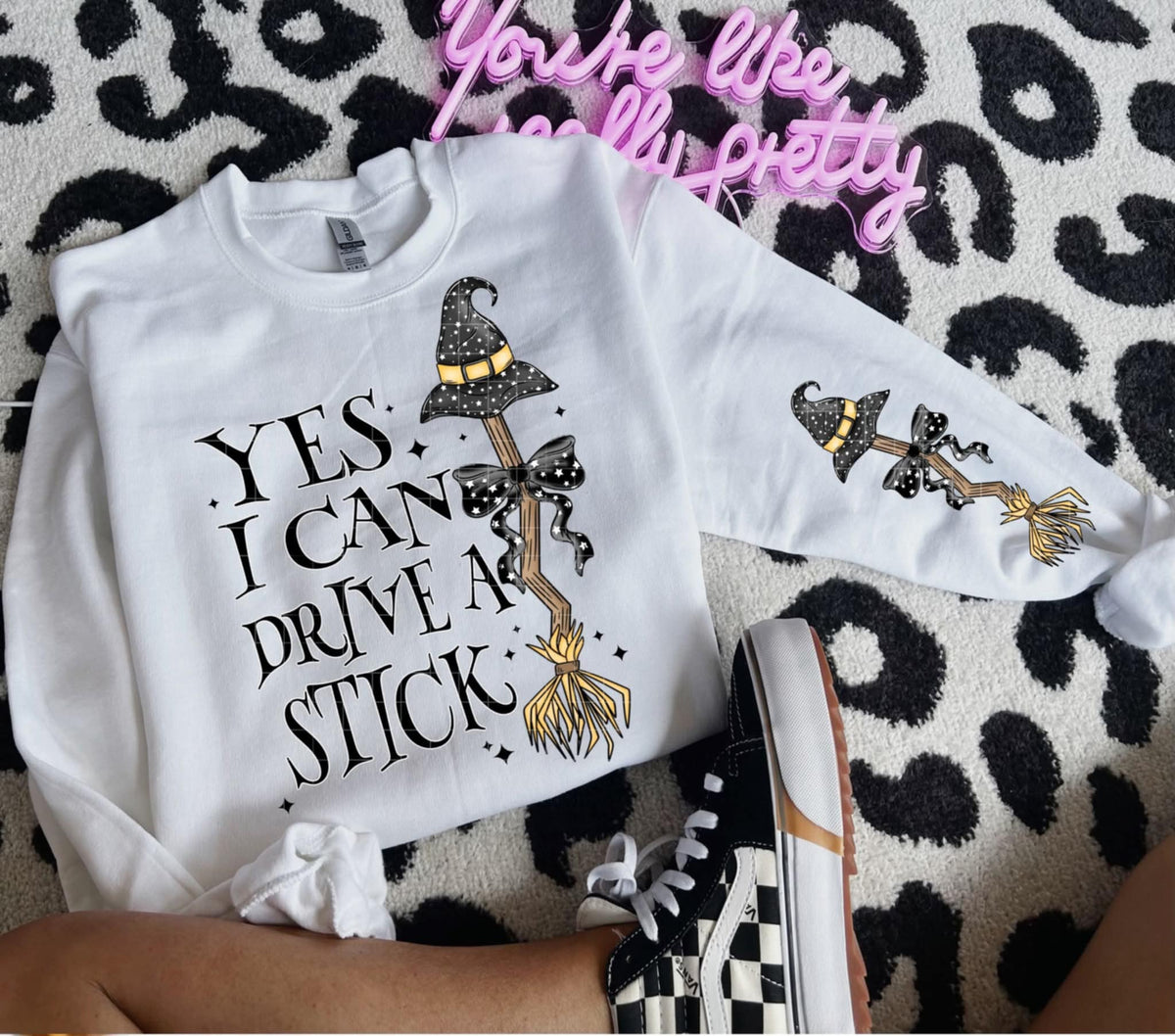 Yes i can drive a stick broom front only (Linda) DTF Transfer