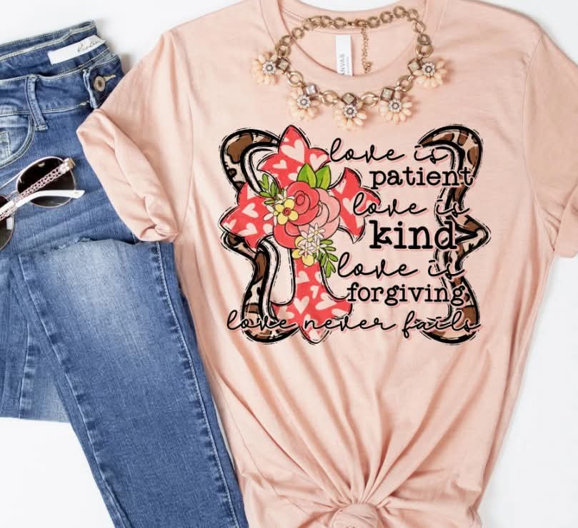 Love is patient love is kind cross (S&G) DTF Transfer