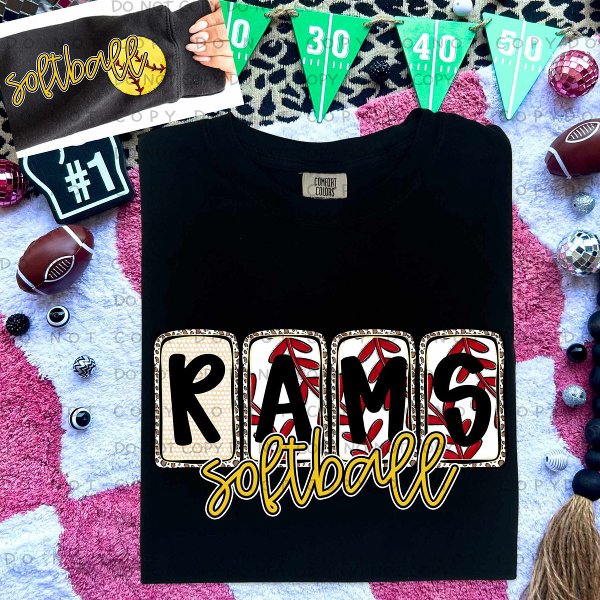 Rams Softball FRONT (caplinger) 82650 DTF transfer
