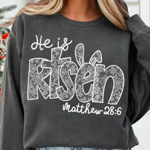 He is risen white lace 85851 DTF transfer