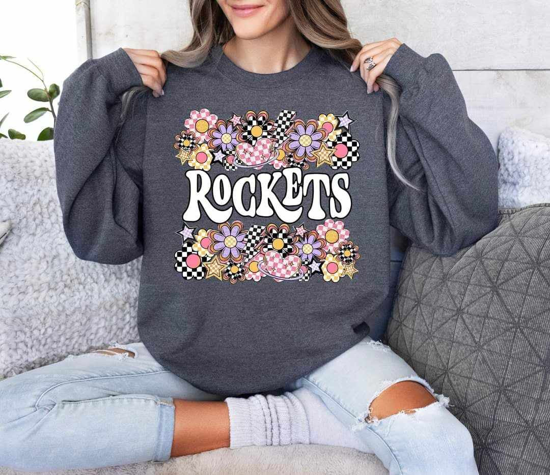 Rockets checkered florals (S&G) 62444 DTF transfer