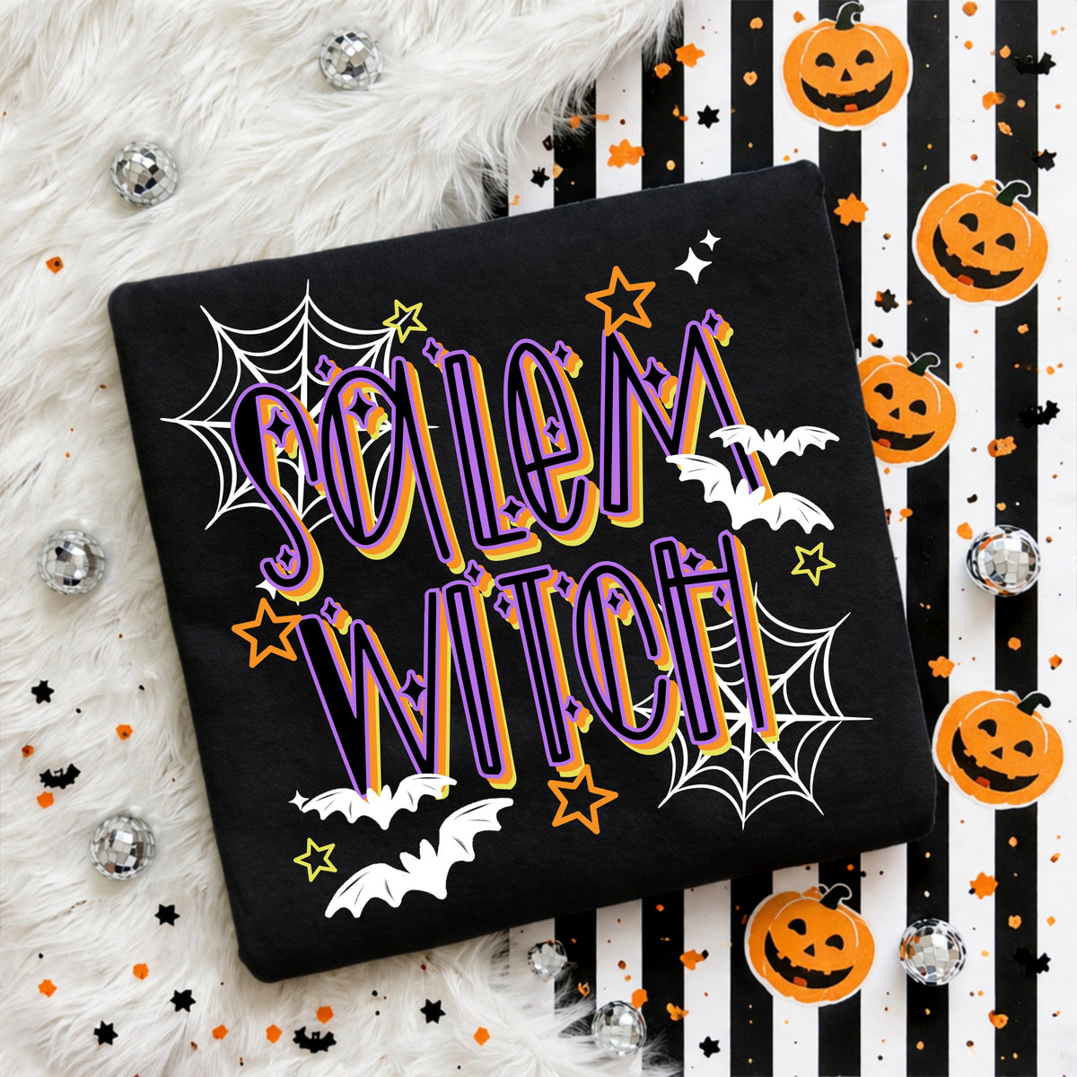 Salem witch (purple orange green) (white) (CSC) DTF Transfer