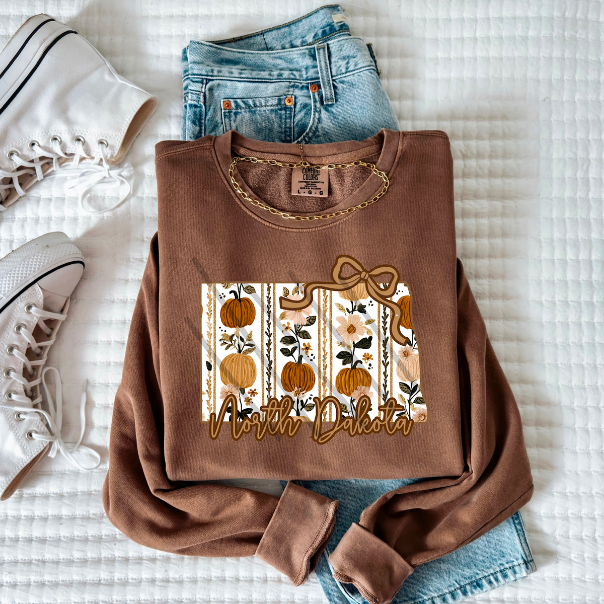 North Dakota fall pumpkin state (MZ) 113579 DTF Transfer