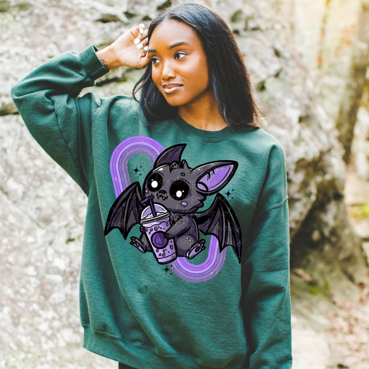 Dark purple bat (MMD) 85256 DTF transfer