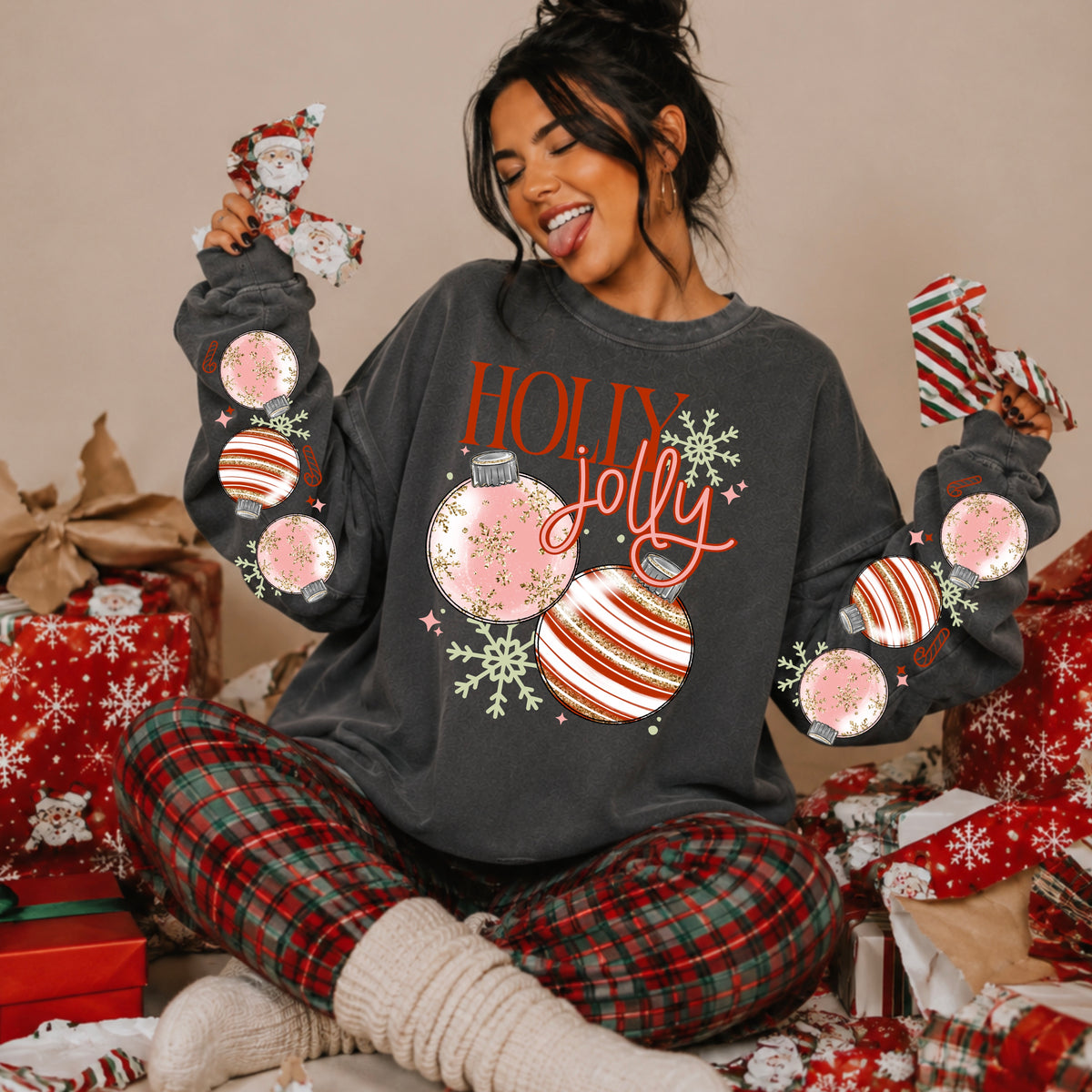 Holly Holly ornaments (set two sleeves) (csc) DTF Transfer