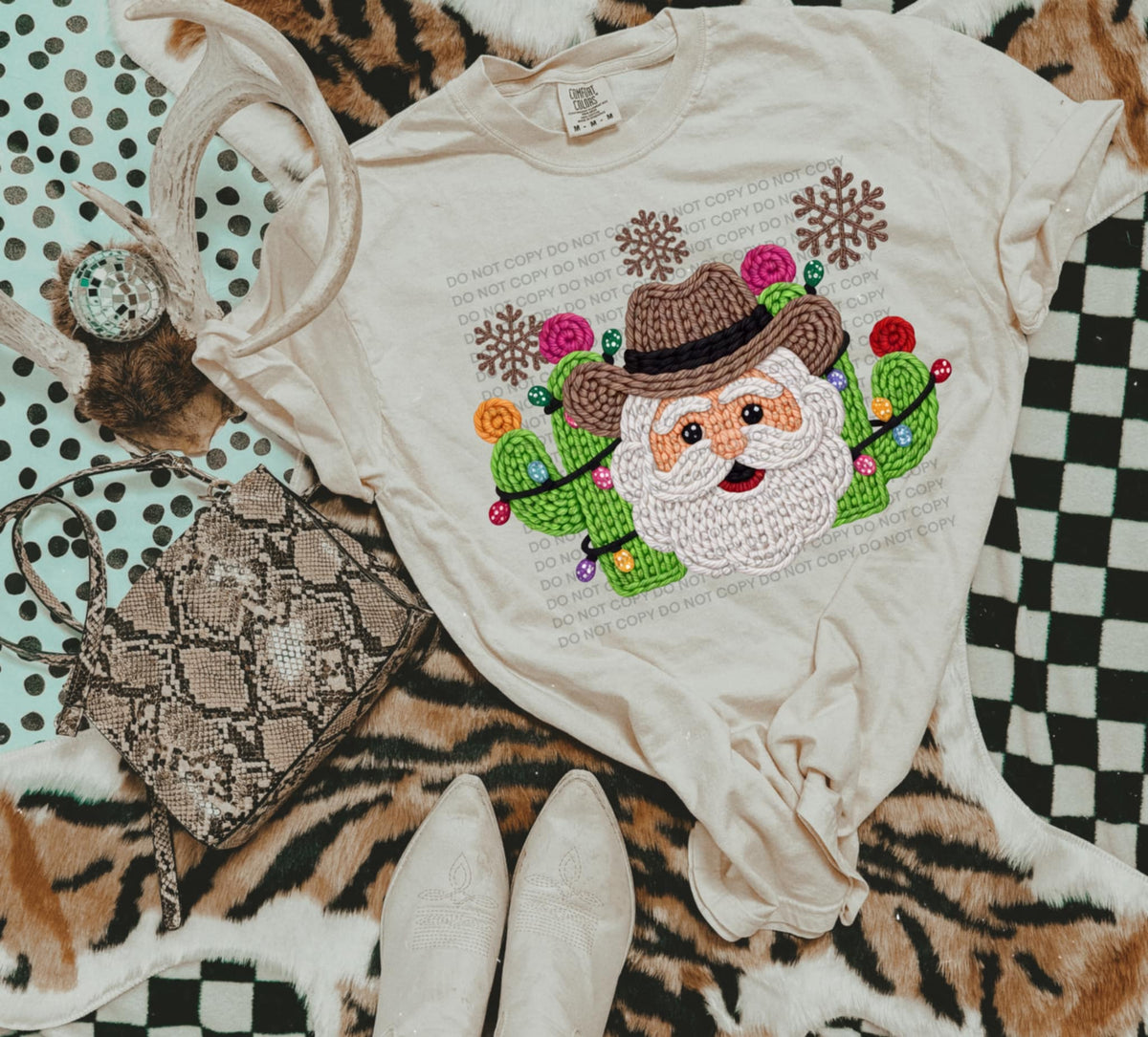 Faux Yarn Cowboy Santa (Scg) DTF Transfer