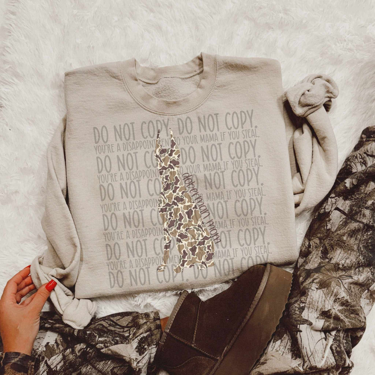 Doberman mom CAMO (SWD) DTF transfer