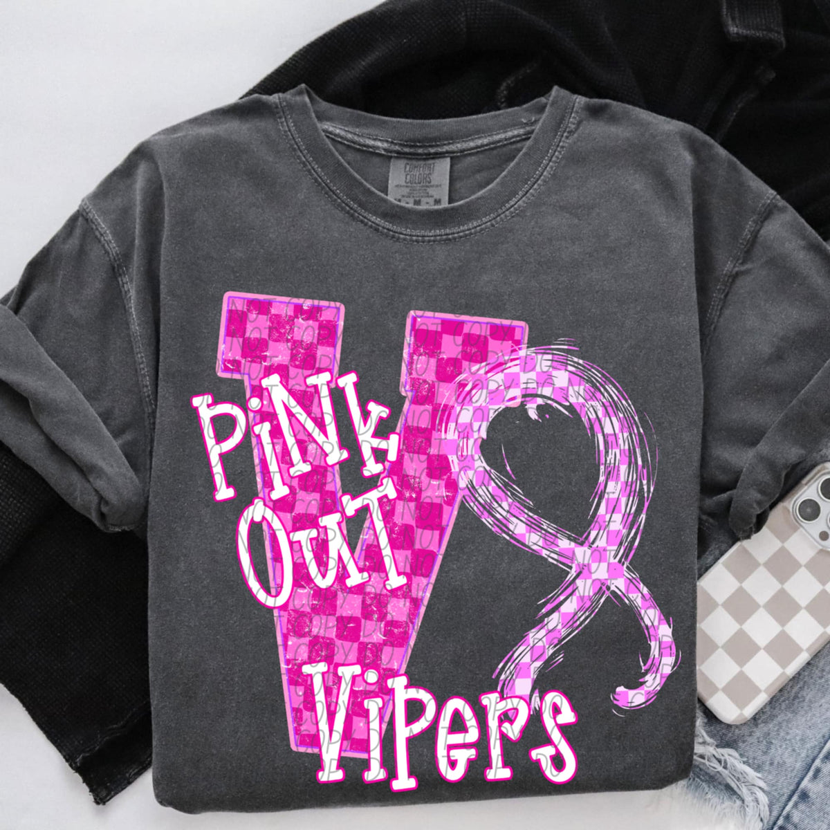 Vipers Pink Out Varsity (city) DTF Transfer