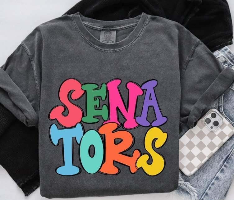 Senators colorful bubble font (S&G) 64465 DTF transfer