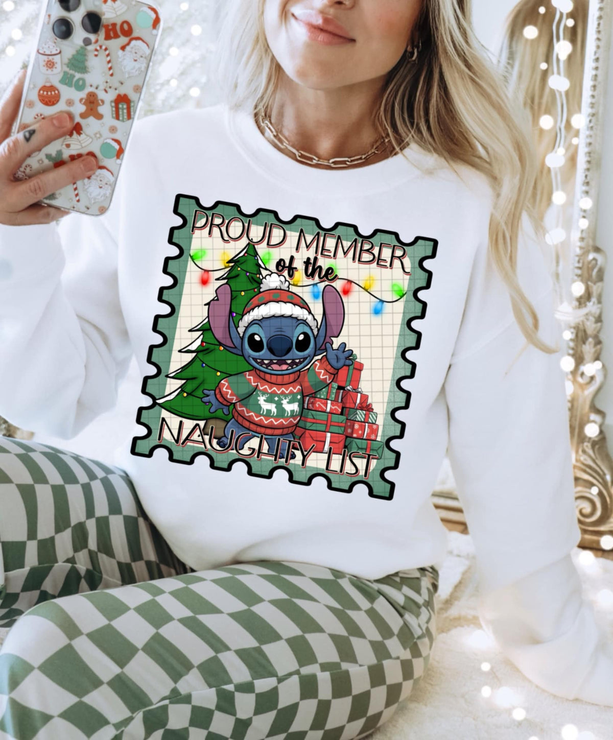 Naughty List Alien Stamp (DD) DTF transfer