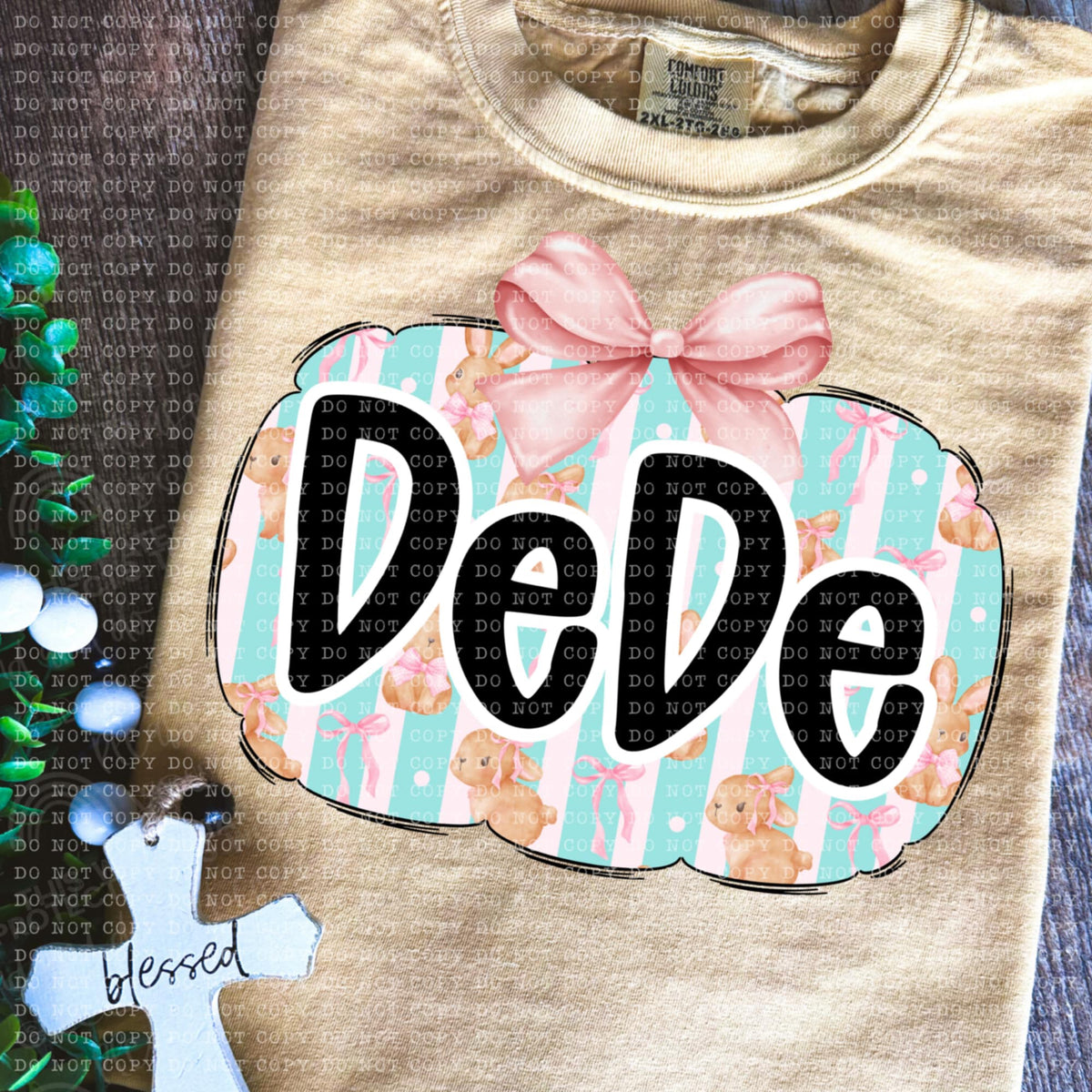 Dede bunny background (ECHT) 85673 DTF transfer