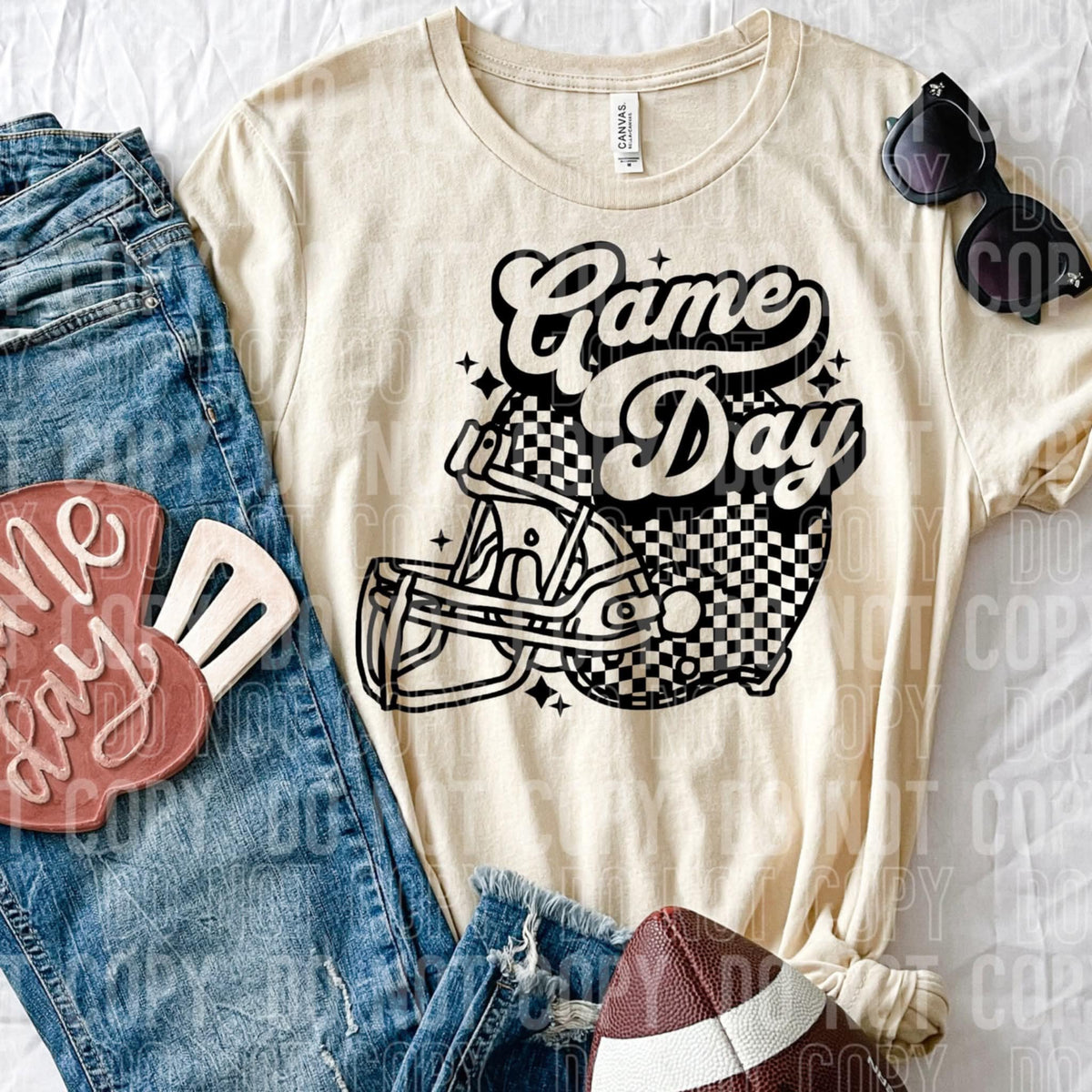 Game Day Checker Helmet (SBB) DTF transfer