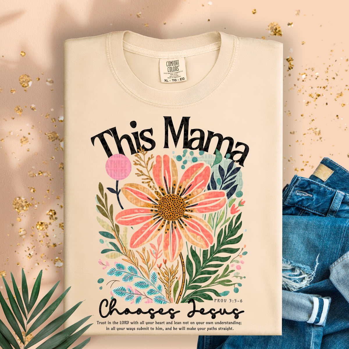 This mama chooses Jesus flower 95065 DTF transfer