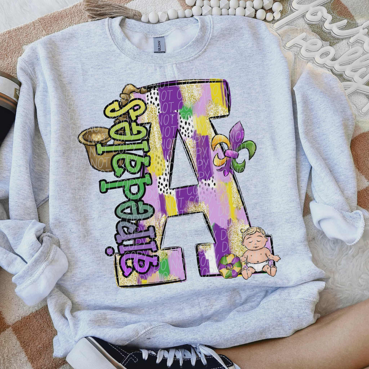 Airedales Mardi Gras (city) DTF Transfer