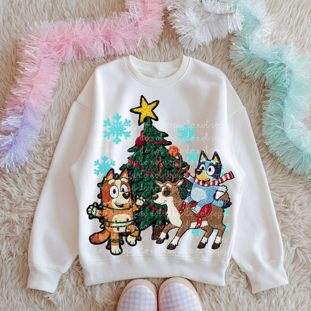 Faux Yarn Dogs and tree (MMD) DTF transfer