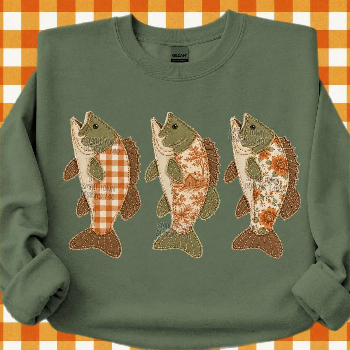 Trio fish patch fabric (STD) DTF Transfer