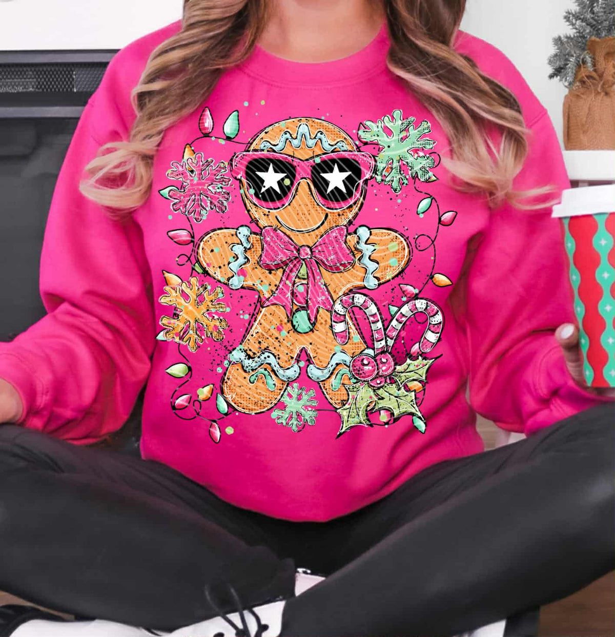 Gingerbread with snowflakes NO checker (ag) DTF Transfer