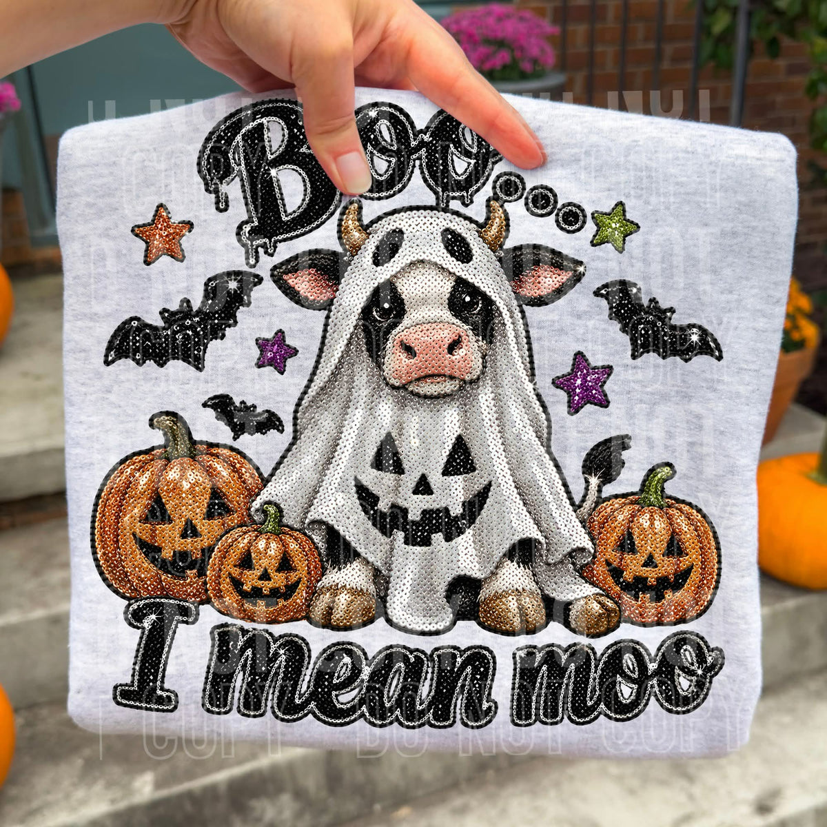 Boo I mean moo ghost cow (SBB) Sunday Special DTF transfer