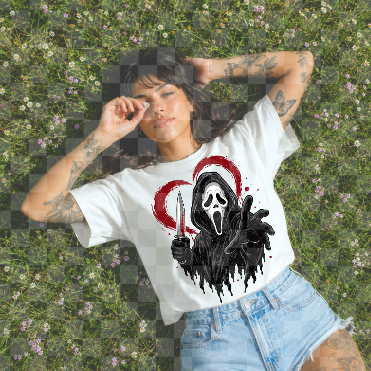GF red heart (Unhinged) DTF transfer