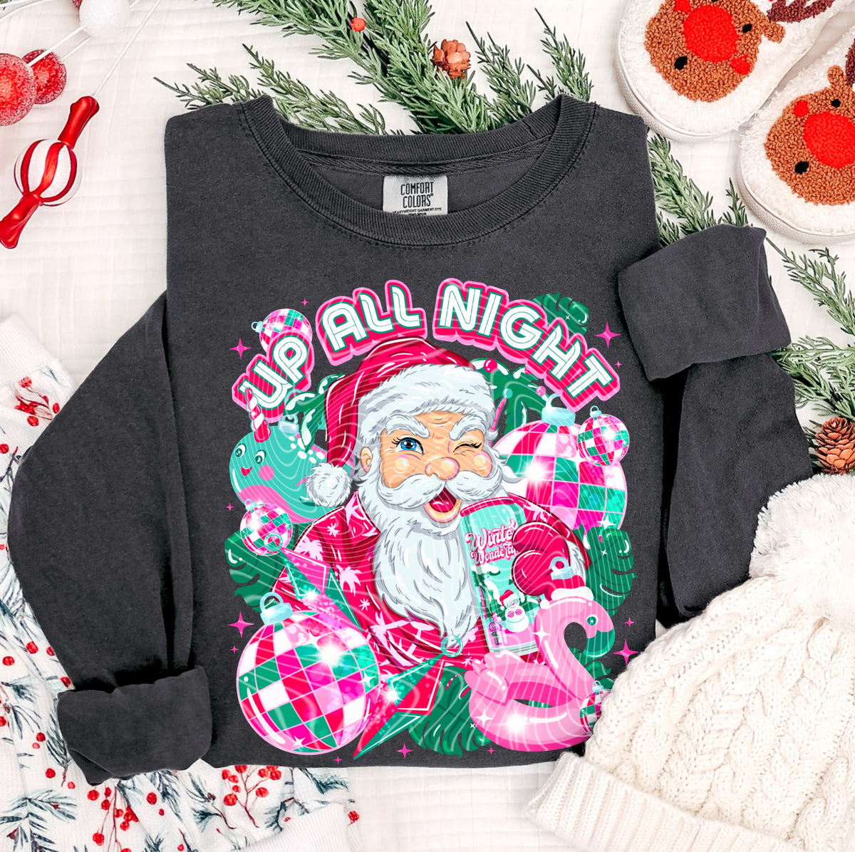 Up all Night Santa Energy Drink (GRAVITEE) DTF transfer