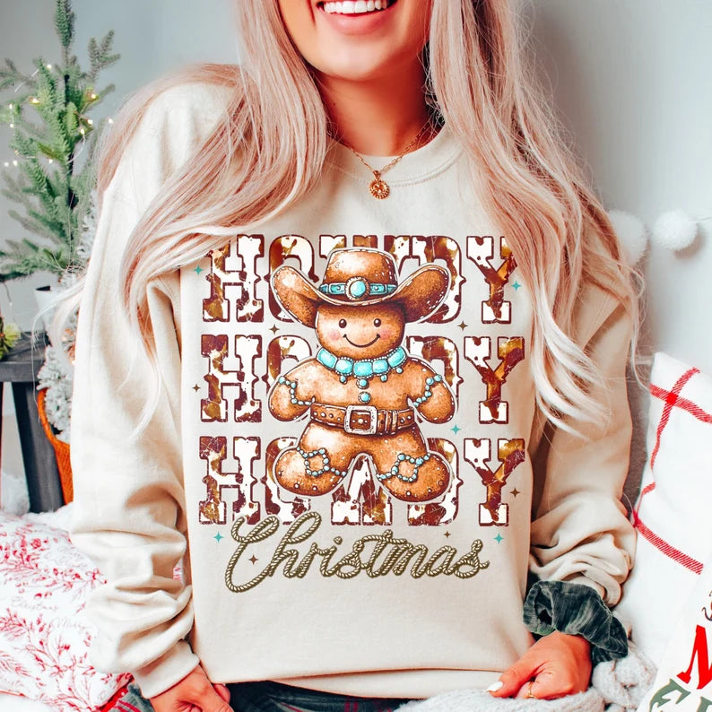 Howdy Christmas gingerbread 67626 DTF transfer