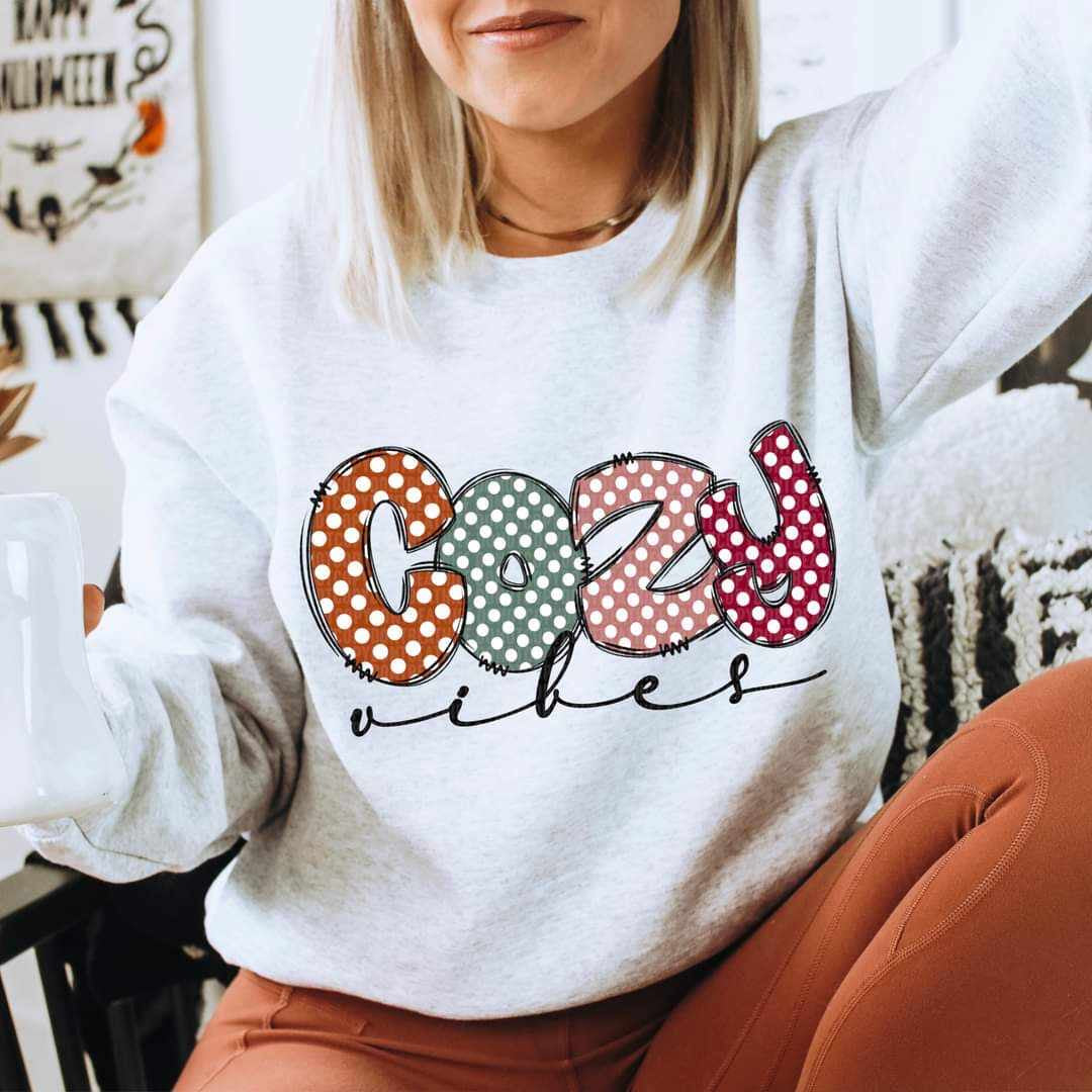 Cozy vibes polka dots 52816 DTF transfer