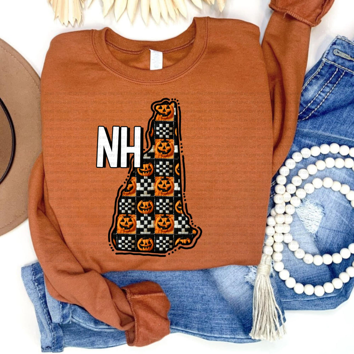 New Hampshire pumpkin checker REVEL DTF transfer