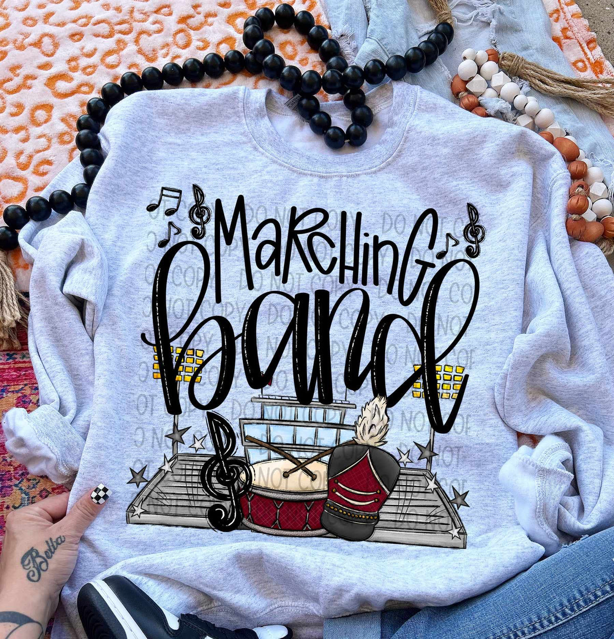 Marching band maroon drums (SW) 58445 DTF transfer