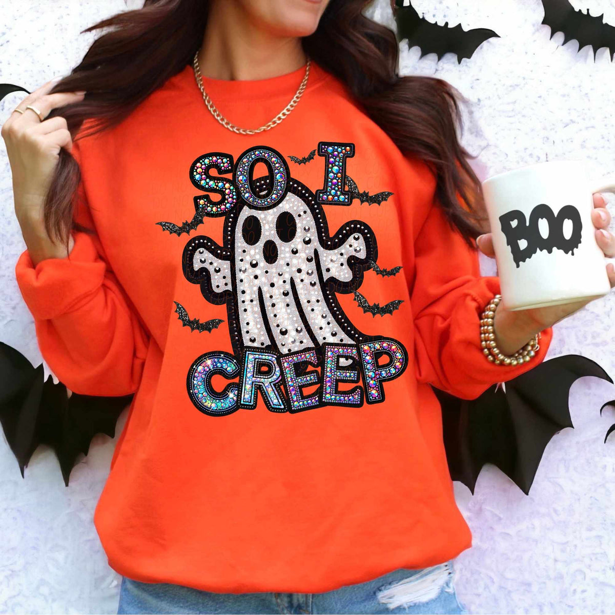 So I creep rhinestone ghost (CITY) 55905 DTF transfer