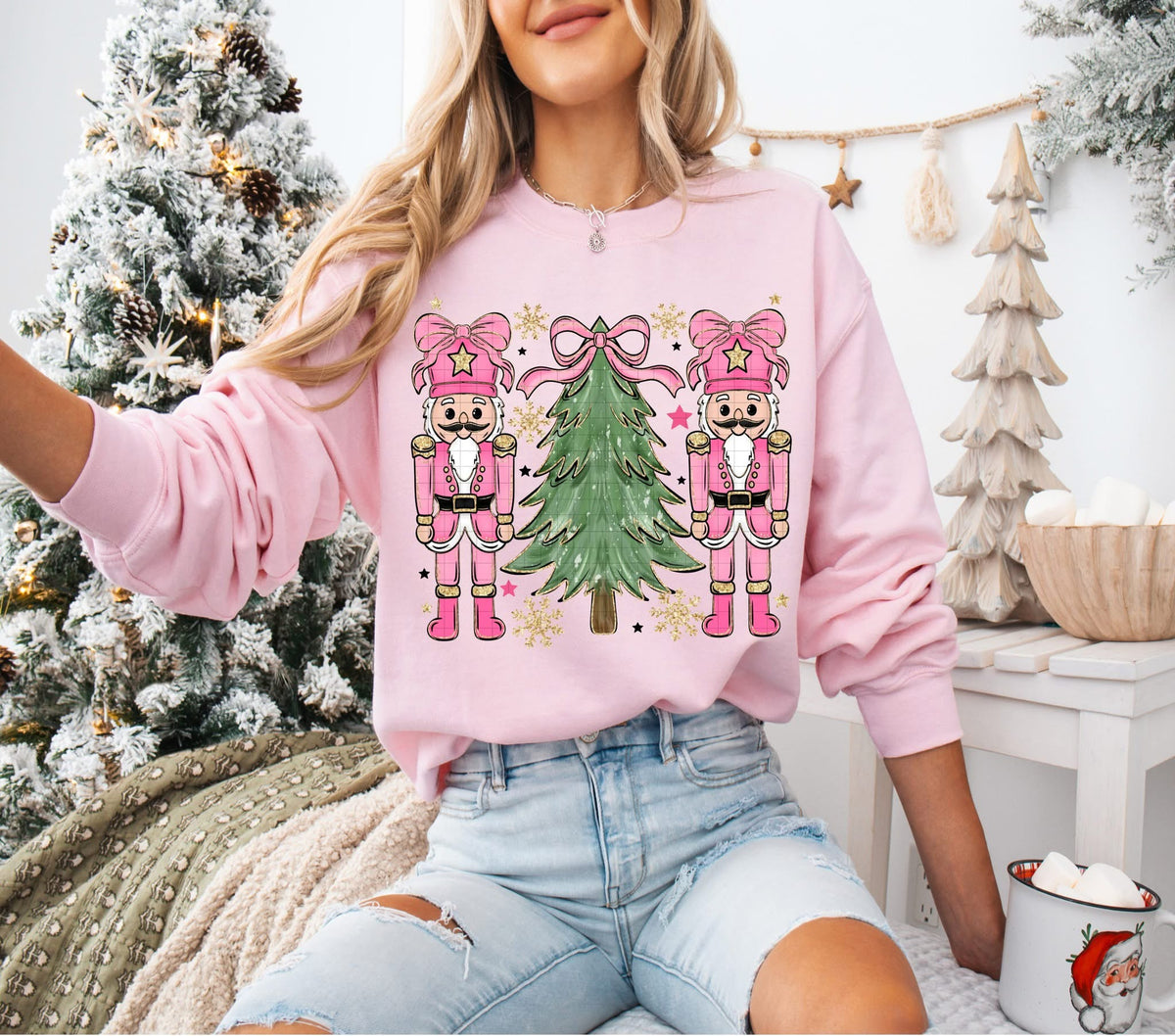 Pink Nutcrackers and Tree (Linda) DTF Transfer